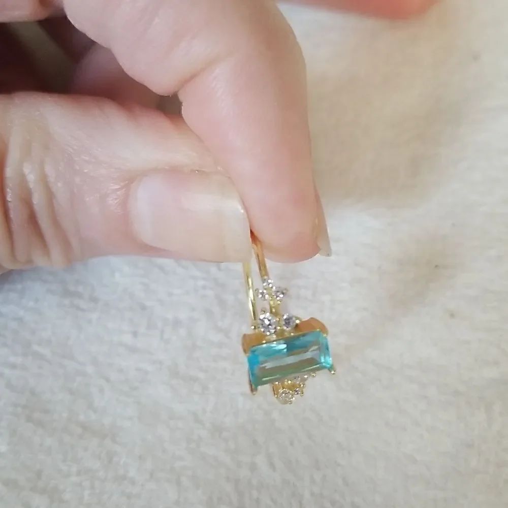 Rectangular size 8 ring ocean blue - Picture 5 of 10